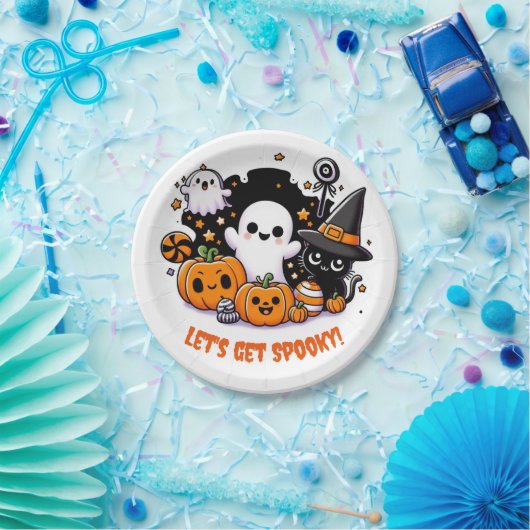 Schattigee boek in Halloween thema Verjaardag Papi Papieren Bordje (Feest)