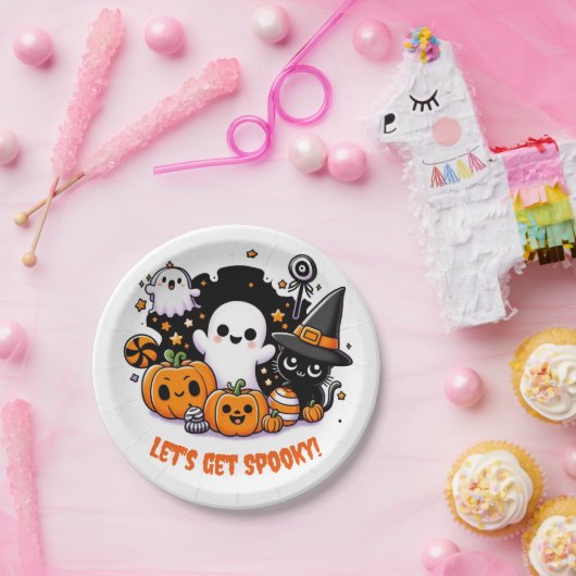 Schattigee boek in Halloween thema Verjaardag Papi Papieren Bordje (Feest)