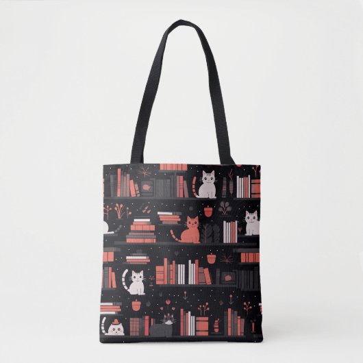 Schattigee Boekachtige katten boeken roze Tote Bag (Voorkant)