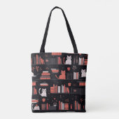 Schattigee Boekachtige katten boeken roze Tote Bag (Achterkant)