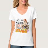 Schattigee boeken naaien woord kunst t-shirt (Voorkant)