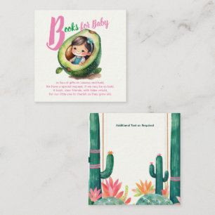Schattigee boeken voor Baby GIRL Shower Fiesta Avo Informatiekaartje