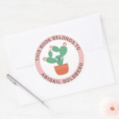 Schattigee boekencactus Dit boek is van Ronde Sticker (Envelop)
