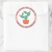 Schattigee boekencactus Dit boek is van Ronde Sticker (Tas)