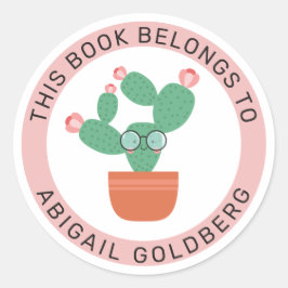 Schattigee boekencactus Dit boek is van Ronde Sticker