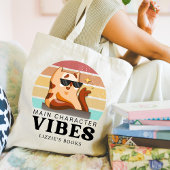 Schattigee boekenliefhebber Hoofdpersonage Vibes C Tote Bag