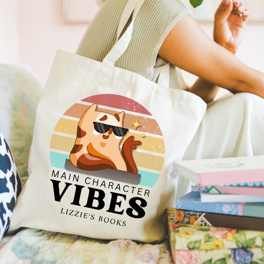 Schattigee boekenliefhebber Hoofdpersonage Vibes C Tote Bag