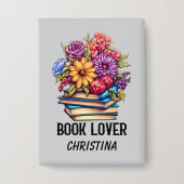 Schattigee boekenliefhebbers Word Art Button (Voorkant)
