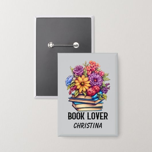 Schattigee boekenliefhebbers Word Art Button (Voorkant / Achterkant)