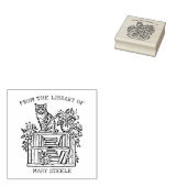 Schattigee  Boekenplank Cat Rubberstempel (Gestempeld)