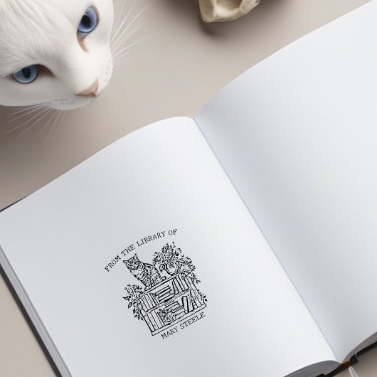Schattigee  Boekenplank Cat Rubberstempel
