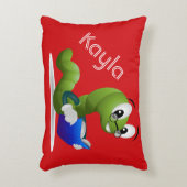 Schattigee boekenwurm dierenprint gepersonaliseerd decoratief kussen (Voorkant(Verticaal))