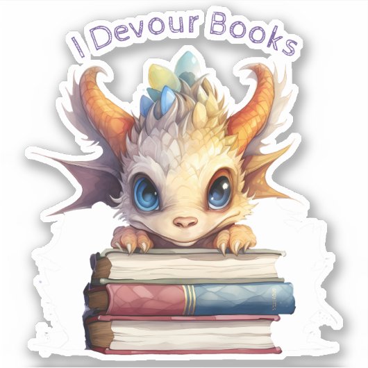 *~* Schattigee Boeklezing Baby Dragon AP88 I DEVOU Sticker (Voorkant)
