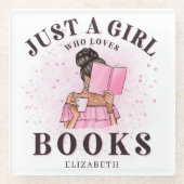 Schattigee boekliefhebber, gewoon een meisje dat v glazen onderzetter (Voorkant)