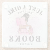 Schattigee boekliefhebber, gewoon een meisje dat v glazen onderzetter (Achterkant)