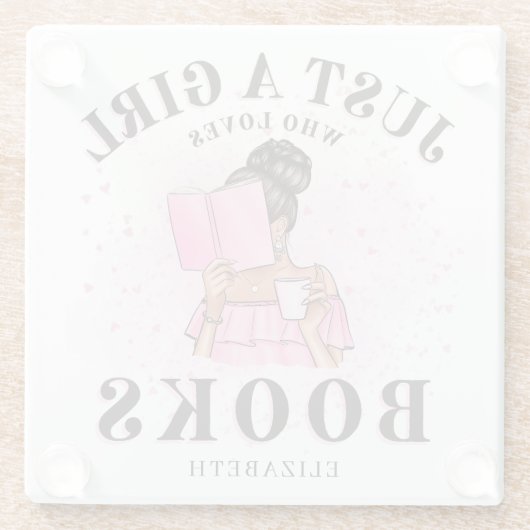 Schattigee boekliefhebber, gewoon een meisje dat v glazen onderzetter (Achterkant)