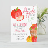 Schattigee boerderij Apple Babyshower invite Kaart (Staand voorkant)