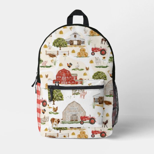 Schattigee Boerderij Life Boerderij | Monogram Bedrukte Rugzak (Voorkant)