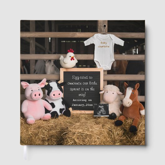 Schattigee Boerderijdieren Baby fotoboek aandenken Gastenboek (Voorkant)