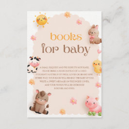 Schattigee Boerderijdieren Baby shower Baby Boeken Informatiekaartje
