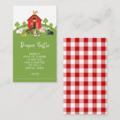 Schattigee Boerderijdieren Baby shower Luier Raffl Informatiekaartje (Voorkant / Achterkant)