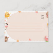 Schattigee Boerderijdieren Baby shower RSVP Reacti Informatiekaartje (Achterkant)