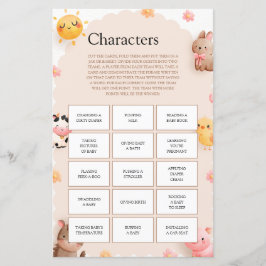 Schattigee Boerderijdieren Baby shower Spel Karakt