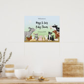 Schattigee boerderijdieren baby shower welkomstbor poster (Keuken)
