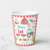 Schattigee Boerderijdieren Barnyard 1e 2e 3e Verja Papieren Bekers (Voorkant)