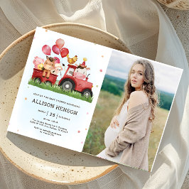 Schattigee Boerderijdieren Barnyard Baby shower Fo Kaart