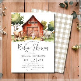 Schattigee boerderijdieren Barnyard Baby shower In Kaart