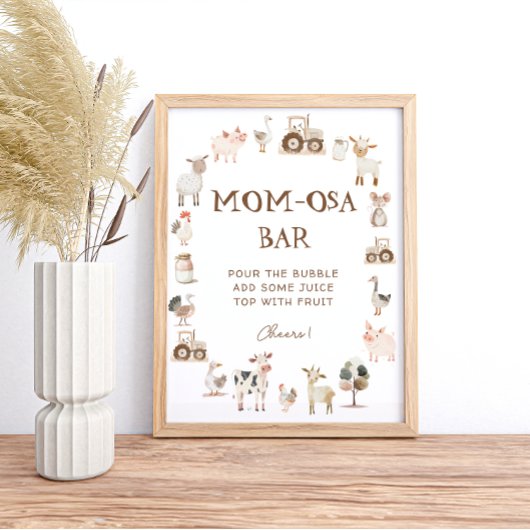 Schattigee Boerderijdieren Barnyard Baby shower Mo Poster