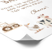 Schattigee Boerderijdieren Barnyard Baby shower Mo Poster (Hoek)