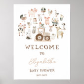 Schattigee Boerderijdieren Barnyard Baby shower We Poster (Voorkant)