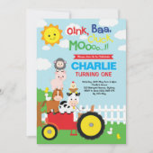 Schattigee boerderijdieren Barnyard Birthday Petti Kaart (Voorkant)