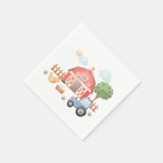 Schattigee boerderijdieren Barnyard Birthday Servet (Hoek)