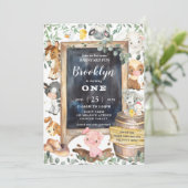 Schattigee boerderijdieren Barnyard Chic Greenery  Kaart (Staand voorkant)