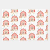 Schattigee boerderijdieren Barnyard en Koe Verjaar Inpakpapier Vel (Voorkant)