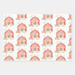 Schattigee boerderijdieren Barnyard en Koe Verjaar Inpakpapier Vel