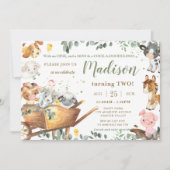 Schattigee boerderijdieren Barnyard Greenery Verja Kaart (Voorkant)