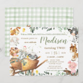 Schattigee boerderijdieren Barnyard Greenery Verja Kaart (Voorkant / Achterkant)