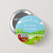 Schattigee Boerderijdieren 'Bedankt voor uw komst' Ronde Button 5,7 Cm (Voorkant /achterkant)
