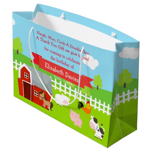 Schattigee boerderijdieren dank u groot cadeauzakje (Achterkant Gekanteld)