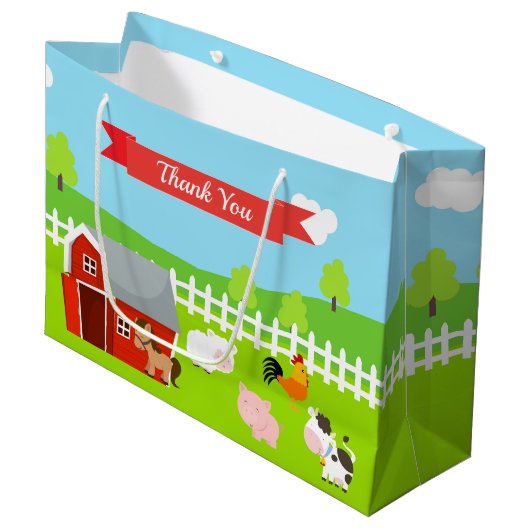 Schattigee boerderijdieren dank u groot cadeauzakje (Voorkant Gekanteld)