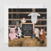 Schattigee boerderijdieren digitale zwangerschapsa kaart (Voorkant)