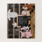 Schattigee boerderijdieren digitale zwangerschapsa legpuzzel (Verticaal)