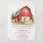 Schattigee boerderijdieren Gender Nuetral Baby sho Kaart (Voorkant)