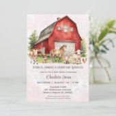 Schattigee boerderijdieren Gender Nuetral Baby sho Kaart (Staand voorkant)