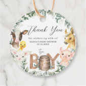 Schattigee Boerderijdieren Groen Jongensschuur Bab Bedankjes Labels (Achterkant)