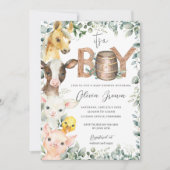 Schattigee Boerderijdieren Groen Jongensschuur Bab Kaart (Voorkant)